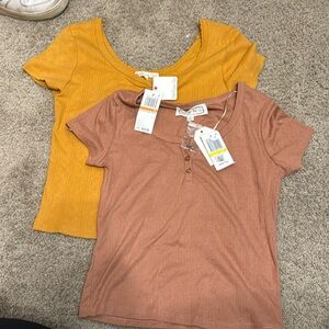 Ribbed knit baby tee bundle